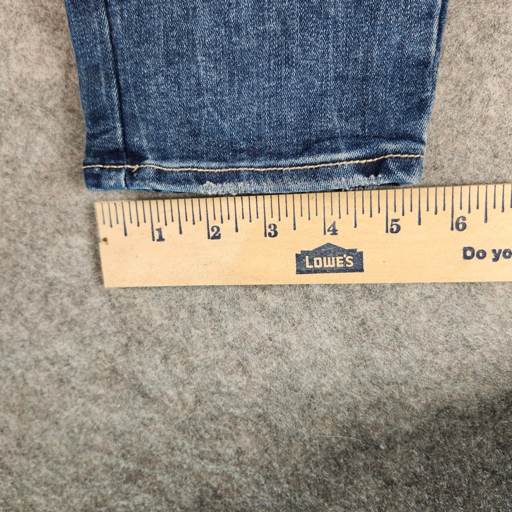 Bebe Womens Blue Distressed Denim Jeans Pearl Embellished Pockets Size 30 - Picture 10 of 16